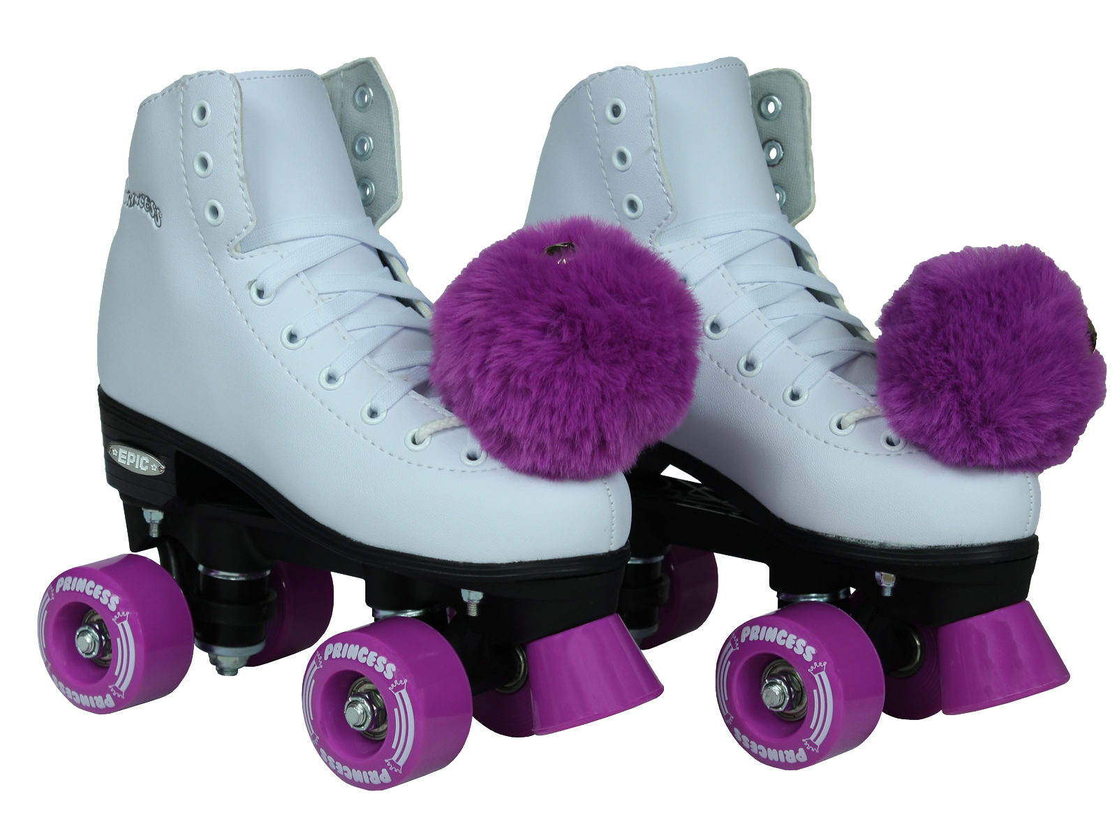 princess, Shoes, Princess Roller Skates Sized Rainbow Light Up Wheels And  Colorful Lace Pompom