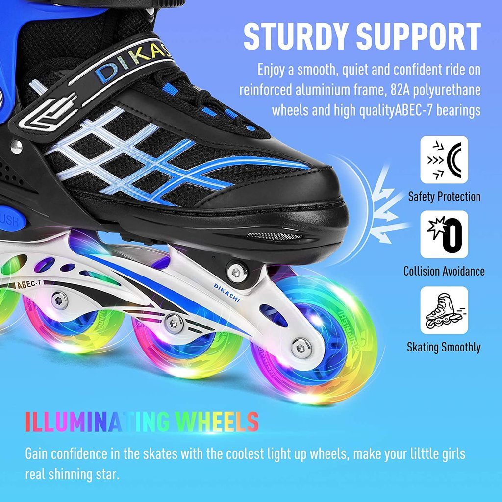 Roller Skates for Girls and Kids, 4 Sizes Adjustable Roller Skates, with  All Wheels Light up, Fun Illuminating for Girls and Kids, Roller Skates for